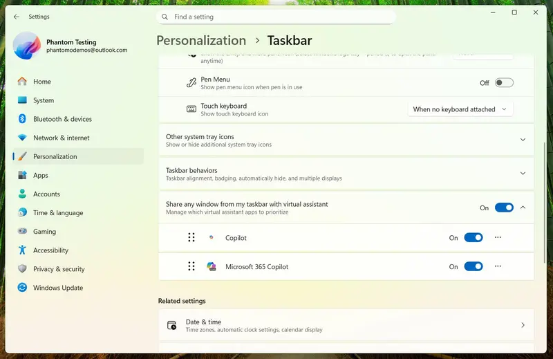 Windows 11 任务栏新测试：一键将应用窗口“投喂”给 AI，Copilot 直接读屏插图1