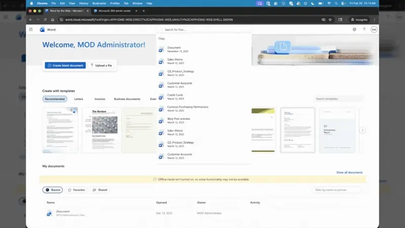 迟来的优化：微软 Office 网页版终于补全“标题栏搜索”这一基础功能，商业客户率先体验插图2