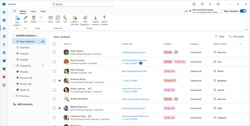新版 Outlook 联系人体验大升级：闪电搜索与智能交互，经典版真的要退休了？插图2