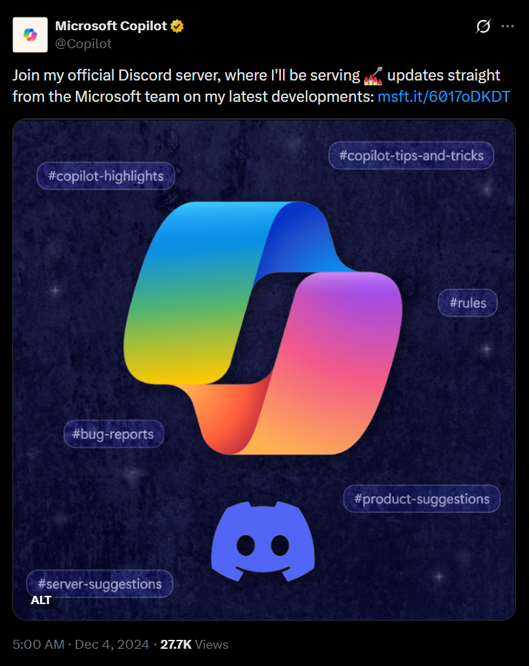 微软屏蔽“Microslop”一词引发反弹，官方 Copilot Discord 服务器遭全面封锁插图4