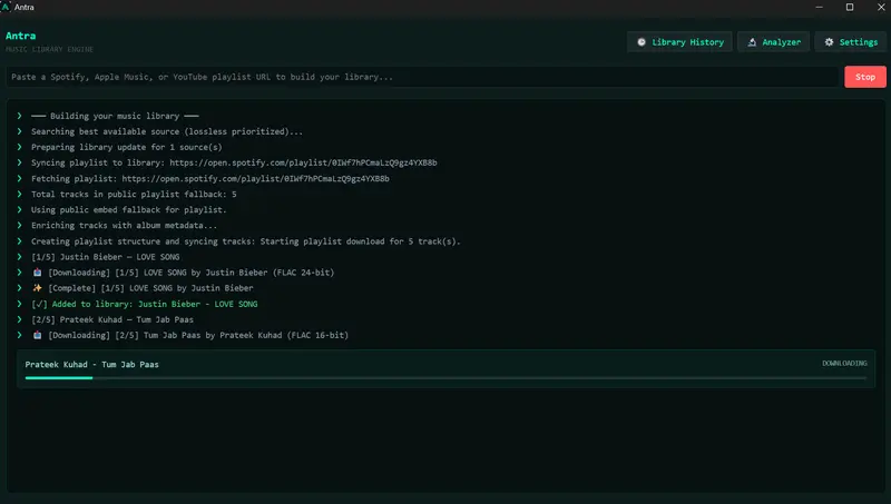 告别有损压缩！Antra：一键下载 Spotify/Apple Music 真无损 FLAC，自动整理元数据插图