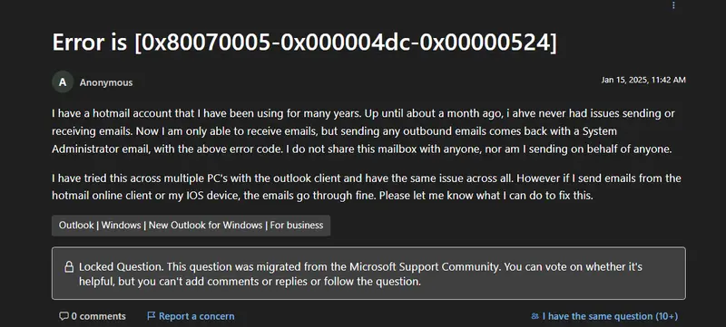 微软“逼宫”经典版 Outlook？新漏洞致邮件无法发送，官方建议：换新版吧！插图1