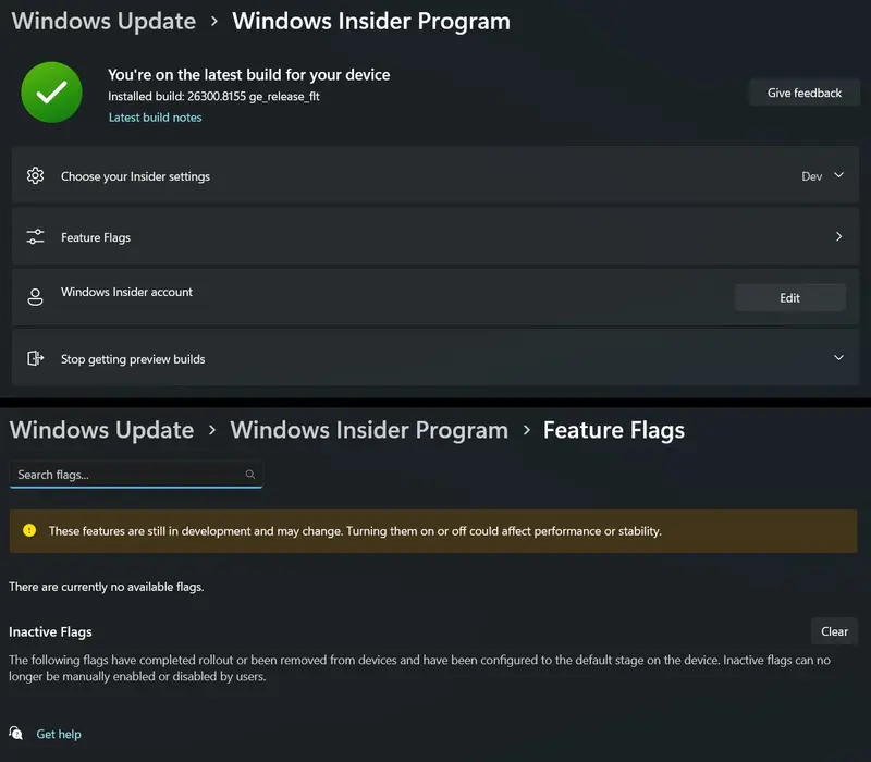 微软终于“听劝”！Windows 11 将引入类似 Chrome 的“功能标志”，内测用户可手动开关新功能插图