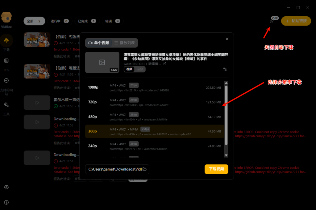 YouTube 下载救星？VidBee 支持 RSS 自动追更，本地化部署更安心插图11