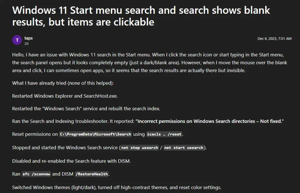 微软推出修复程序,解决 Windows11 开始菜单搜索故障插图 微软推出修复程序,解决 Windows11 开始菜单搜索故障插图
