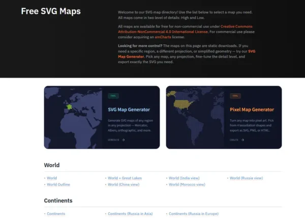 amCharts Free SVG Maps：开发者与设计师的宝藏，免费高精度矢量地图一站式解决方案