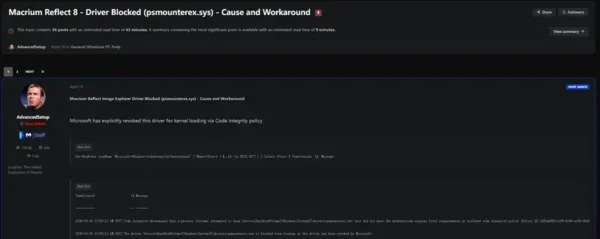 微软更新“误杀”Macrium Reflect？Windows 11 新补丁阻止老旧驱动，Macrium 用户需警惕