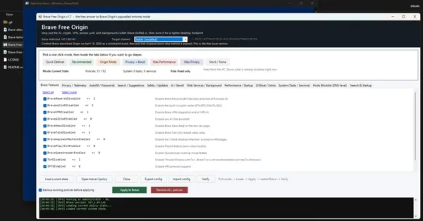 Brave Free Origin：开源神器一键“瘦身”，将 Brave 浏览器还原为纯净极速版