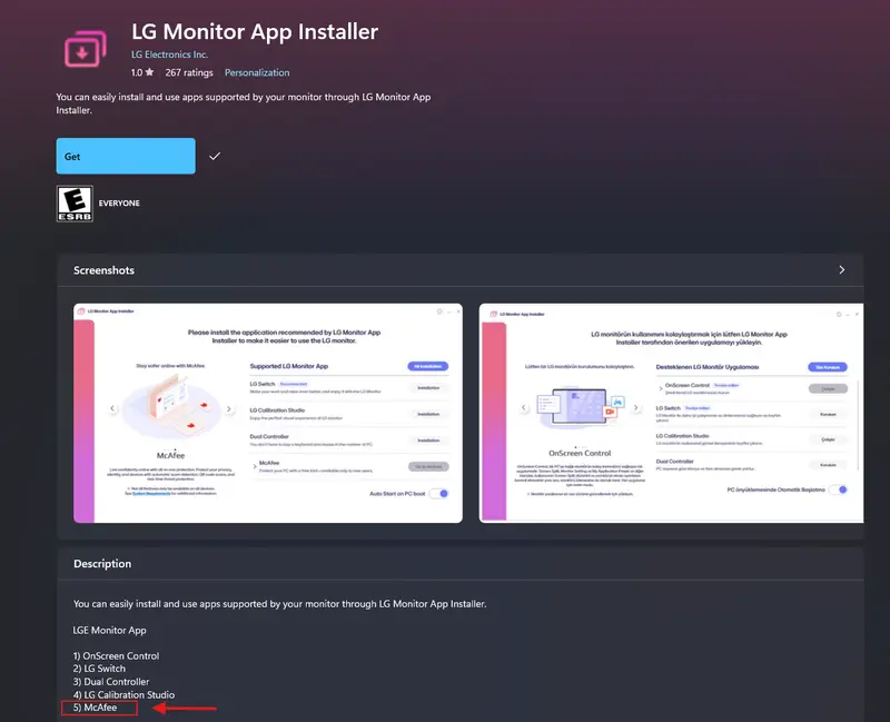买显示器送广告？LG 辩称“用户同意”，微软强势出手禁用 McAfee 推广插图2