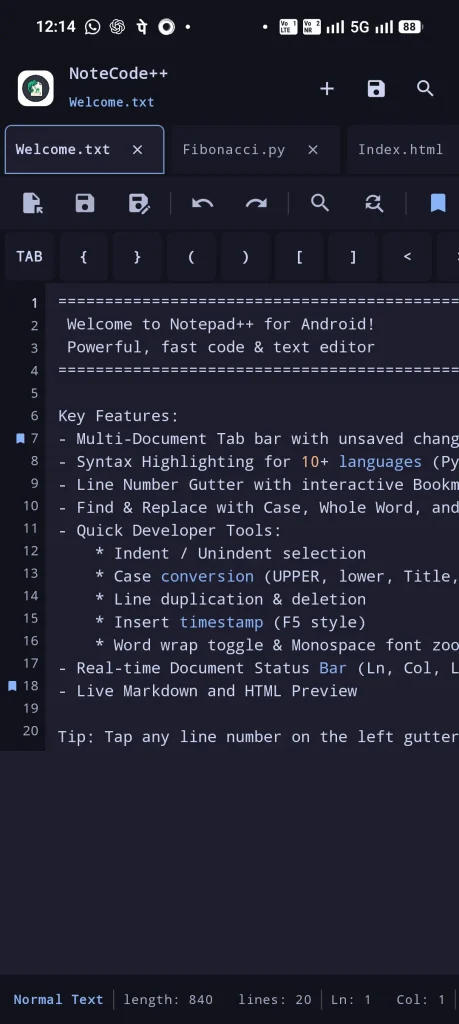 NoteCode++ for Android：移动端复刻Notepad++，平板手机可用的原生代码编辑器