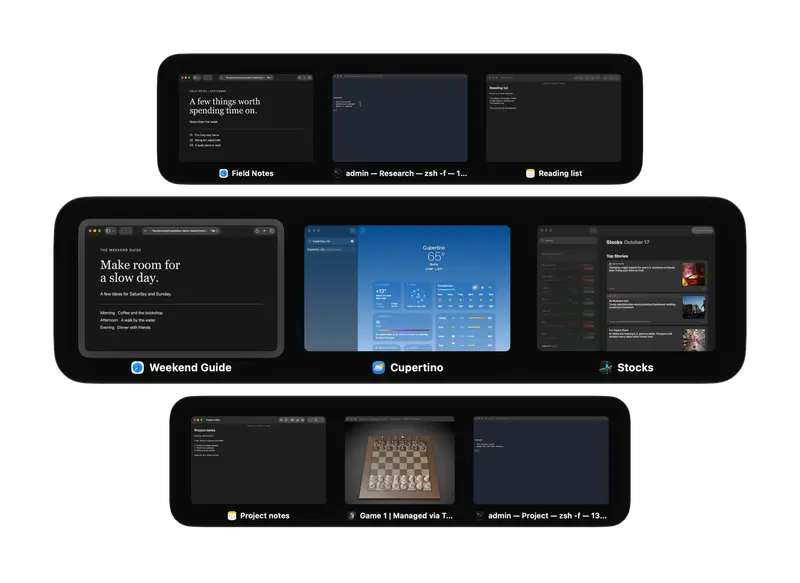 Debut：将 macOS Command-Tab 切换器升级为工作区管理器，支持跨空间移动窗口与即时切换插图