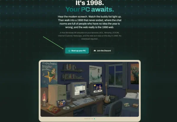 无需下载不用装系统！网页版Windows98模拟器，内置老游戏与90年代互联网