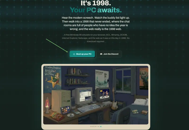 无需下载不用装系统!网页版Windows98模拟器,内置老游戏与90年代互联网插图 无需下载不用装系统!网页版Windows98模拟器,内置老游戏与90年代互联网插图
