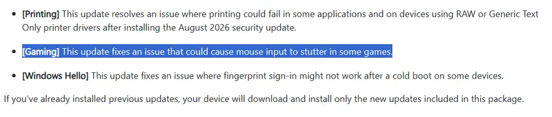 微软确认 Windows 11 游戏鼠标输入卡顿 Bug，KB5127648 补丁修复，并非鼠标 / 驱动硬件问题插图