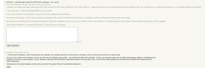 引发全球 PHP 恐慌的“内鬼”滑跪道歉:大哥,我是真不知道有禁运啊!插图 引发全球 PHP 恐慌的“内鬼”滑跪道歉:大哥,我是真不知道有禁运啊!插图
