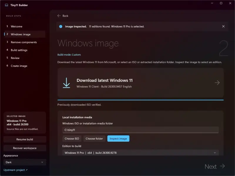 Tiny11 Builder 终于有图形界面了：不用敲 PowerShell 也能定制 Windows 11 安装镜像插图1