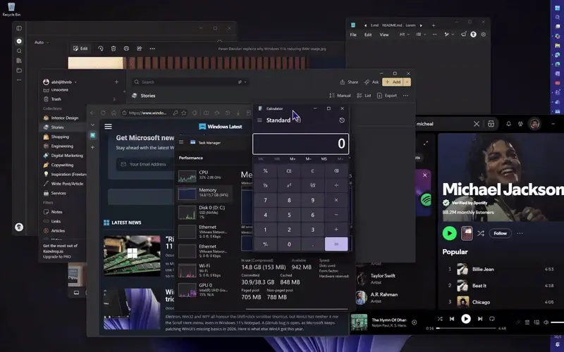 经典Windows7功能没死!Windows11保留 Aero Shake,开启标题栏摇动,一键只保留当前窗口插图1 经典Windows7功能没死!Windows11保留 Aero Shake,开启标题栏摇动,一键只保留当前窗口插图1